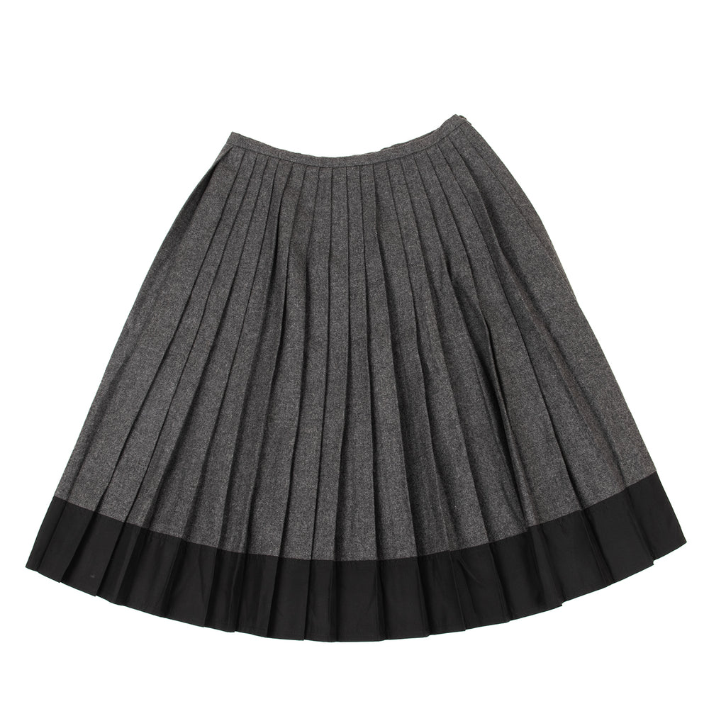 MaxMara ITALY. SPORTMAX Grey Switching Wool Pleats Skirt