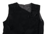 A/T ATSURO TAYAMA JAPAN. Black Velor Corsage Embellished Asymmetry Sleeveless Top