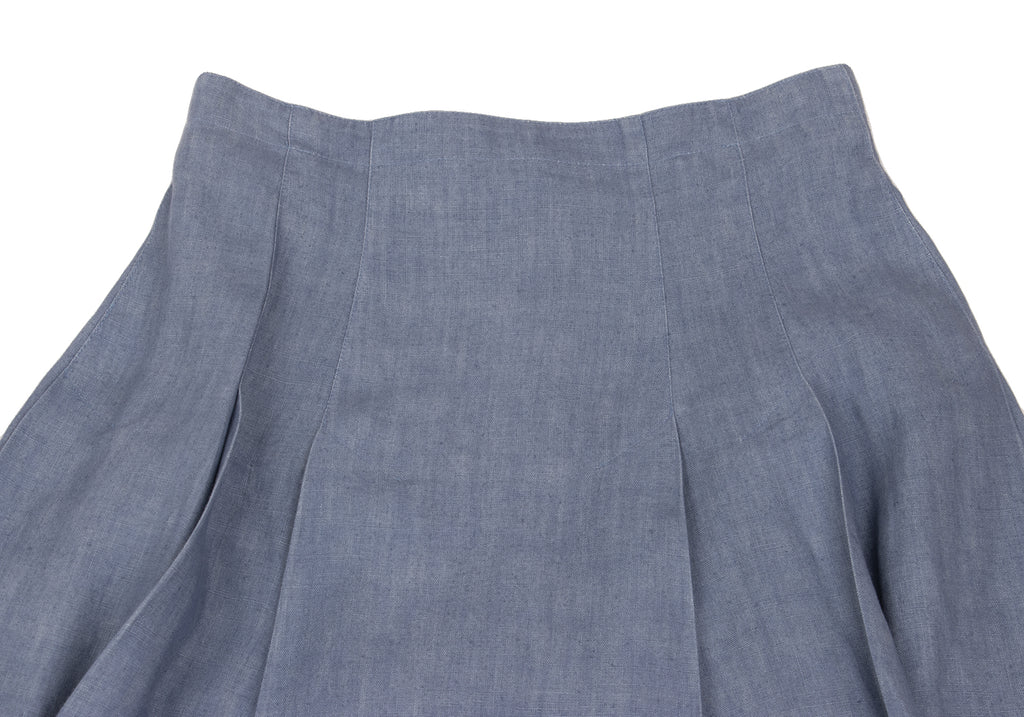 FENDI ITALY. 100% Linen Sky blue Flare Skirt