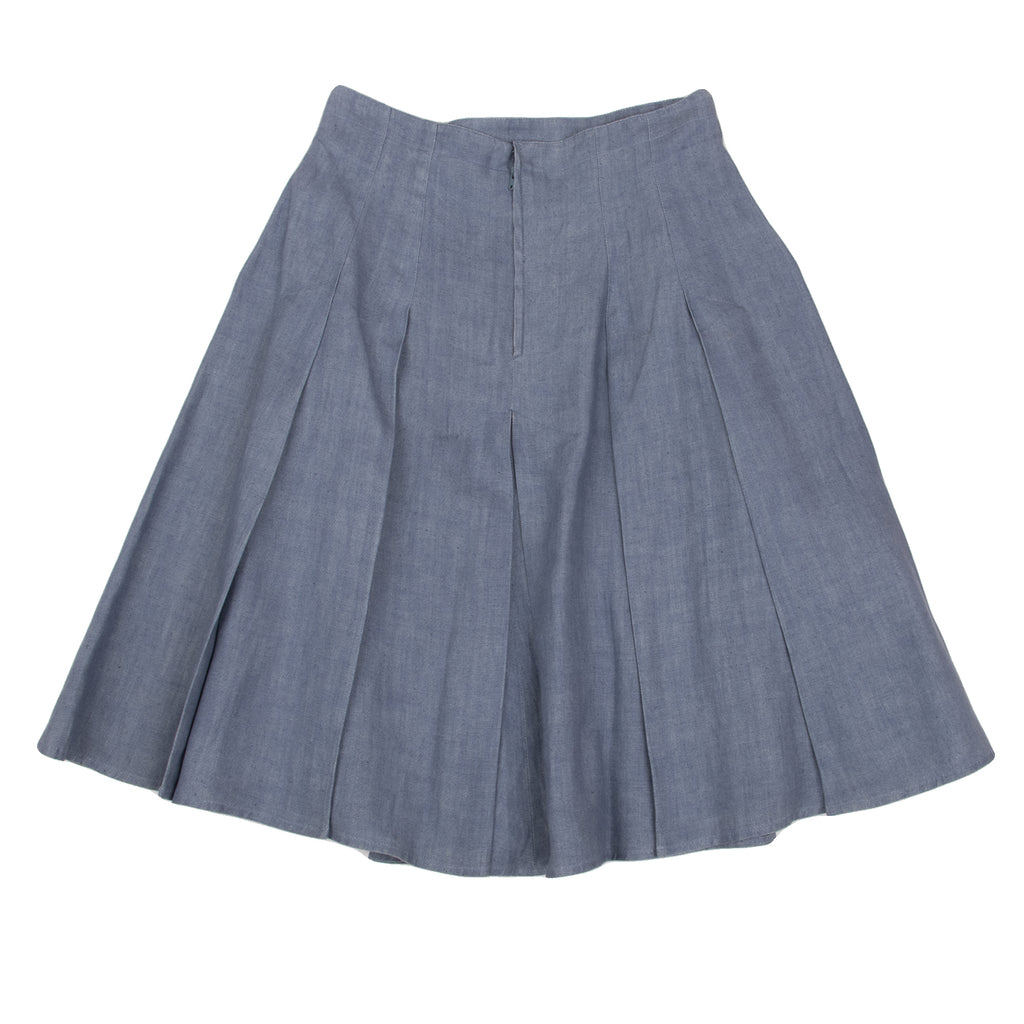 FENDI ITALY. 100% Linen Sky blue Flare Skirt