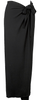 DONNA KARAN SIGNATURE NY. Black Rayon Stretched Wrap Maxi Skirt