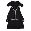 SONIA RYKIEL PARIS. White Piping Black Cotton Wrap Design Dress