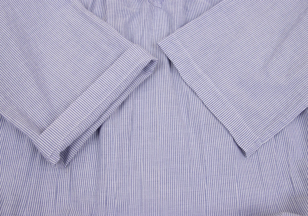 COMME des GARCONS JAPAN. TRICOT Blue, White Cotton Striped Skipper Dress