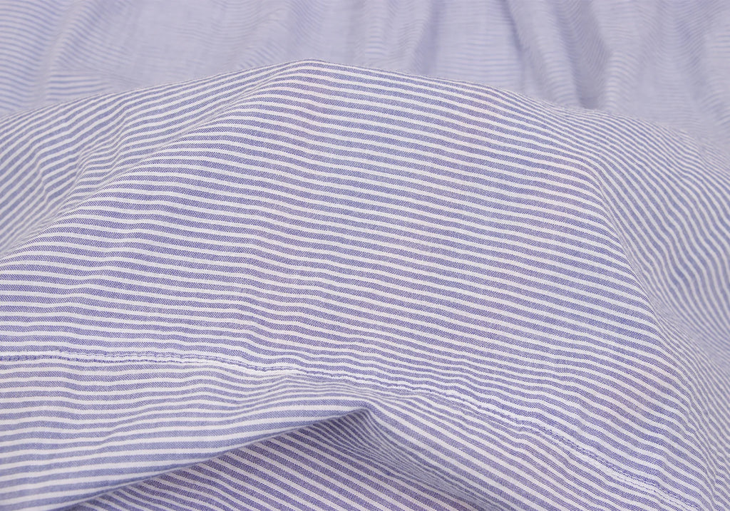 COMME des GARCONS JAPAN. TRICOT Blue, White Cotton Striped Skipper Dress