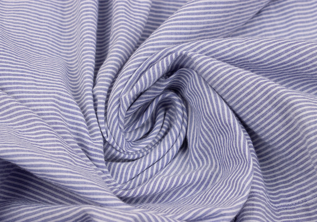 COMME des GARCONS JAPAN. TRICOT Blue, White Cotton Striped Skipper Dress