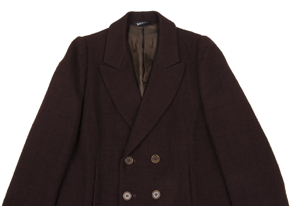 ISSEY MIYAKE JAPAN. Zucca. Bordeaux Wool Double Jacket