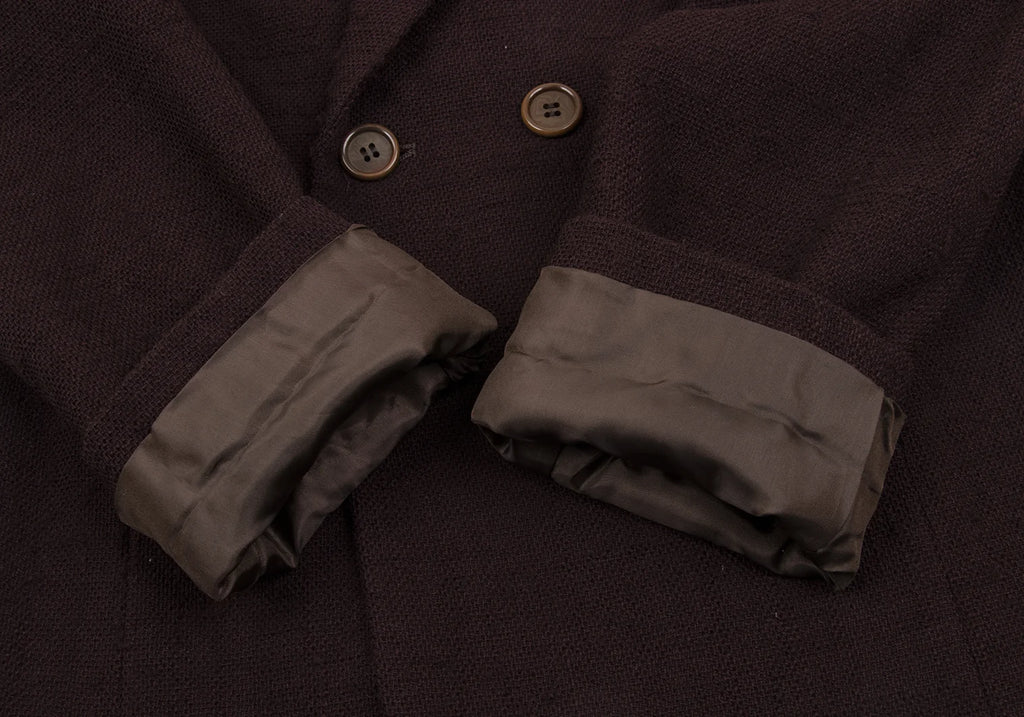 ISSEY MIYAKE JAPAN. Zucca. Bordeaux Wool Double Jacket