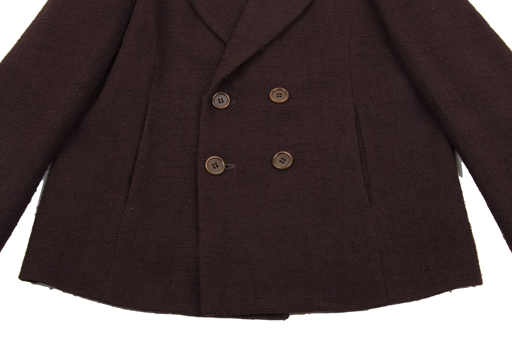 ISSEY MIYAKE JAPAN. Zucca. Bordeaux Wool Double Jacket