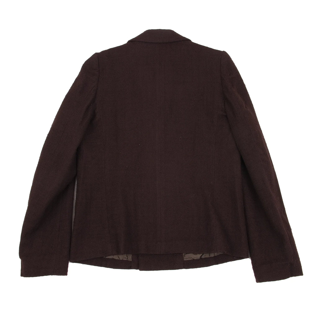 ISSEY MIYAKE JAPAN. Zucca. Bordeaux Wool Double Jacket
