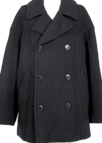 ANTEPRIMA ITALY. Black Wool Cashmere Zip Up Turtleneck Coat