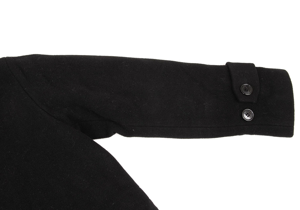 ISSEY MIYAKE JAPAN. zucca Black Wool Melton Hooded Coat