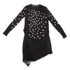 SENSOUNICO  JNBY JAPAN. Dot Printed Black Gather Design Knit Dress