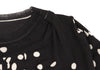 SENSOUNICO  JNBY JAPAN. Dot Printed Black Gather Design Knit Dress