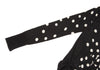 SENSOUNICO  JNBY JAPAN. Dot Printed Black Gather Design Knit Dress