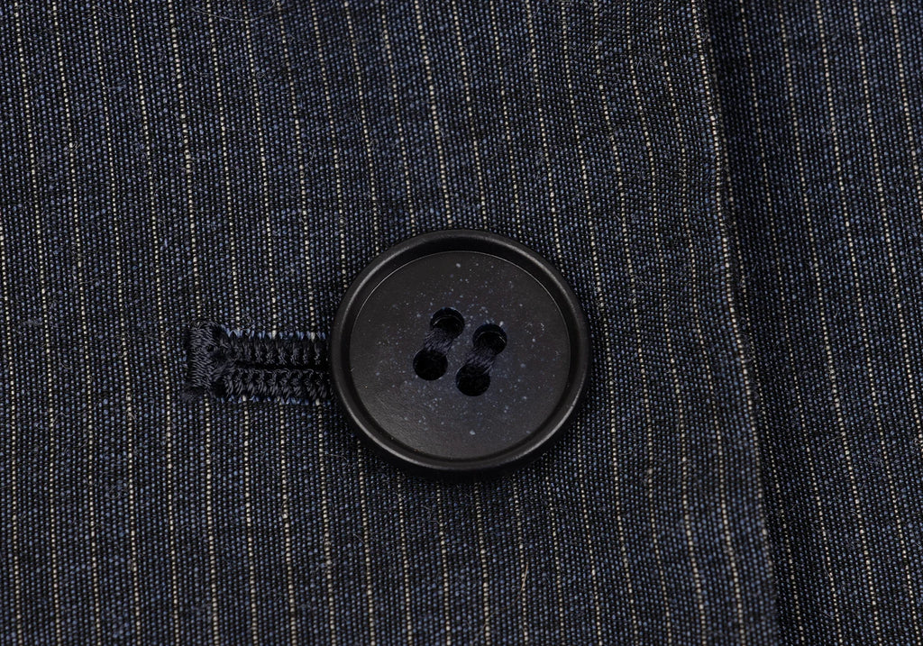 ROMEO GIGLI  ITALY. Navy Rayon Wool Pinstripe Jacket