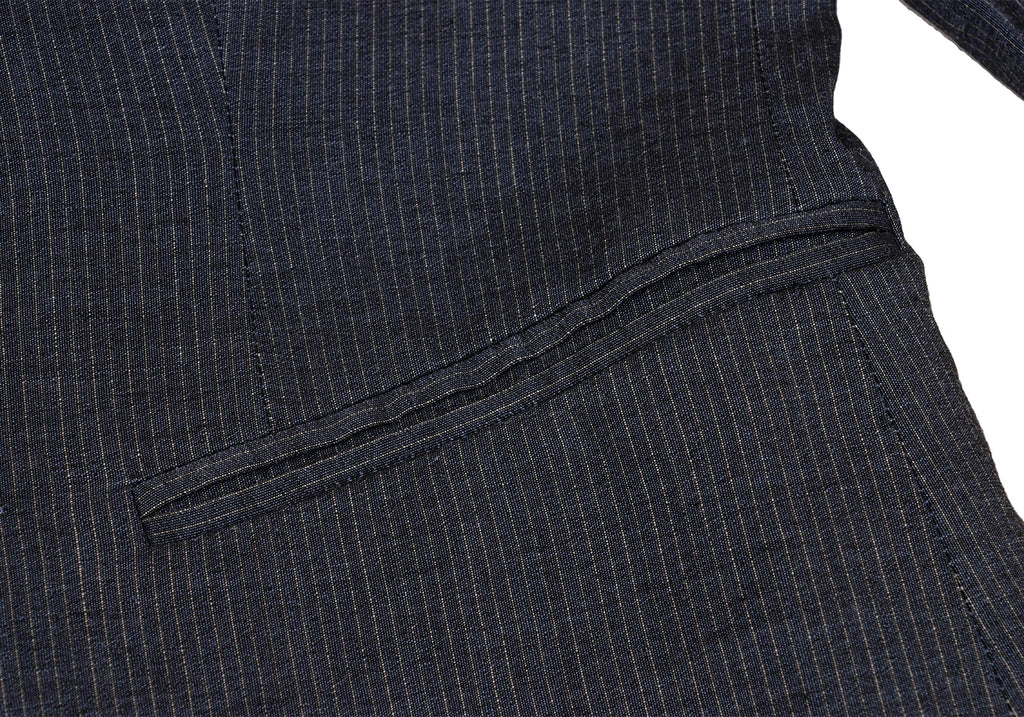ROMEO GIGLI  ITALY. Navy Rayon Wool Pinstripe Jacket