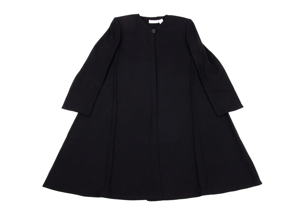 KRIZIA PARIS. Navy Wool No Collar 1B Long Jacket