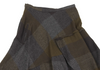 Yohji Yamamoto Japan. NOIR Charcoal, Khaki Block Plaid Check Switching Design Skirt
