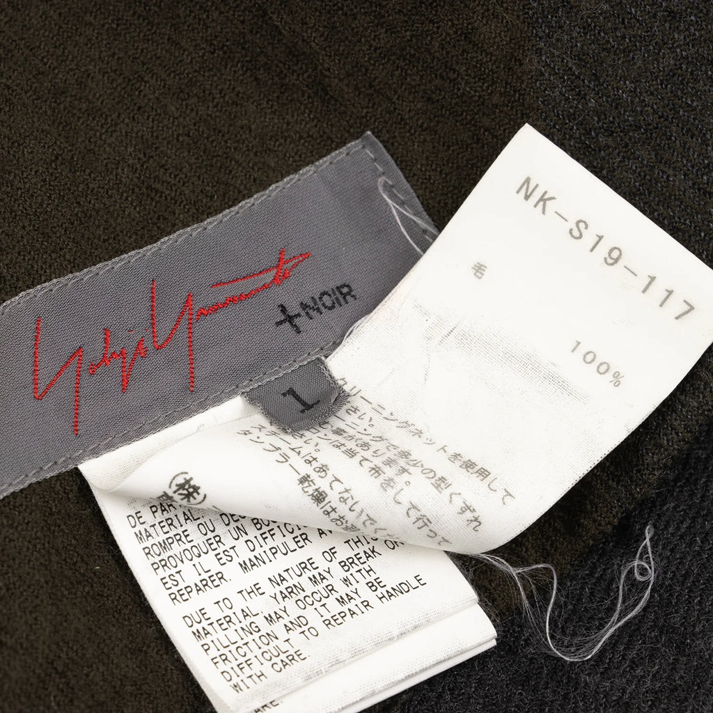 Yohji Yamamoto Japan. NOIR Charcoal, Khaki Block Plaid Check Switching Design Skirt