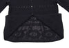 Mademoiselle NON NON  JAPAN. Navy Rayon Blend Lace Switching Semi Sheer Cardigan Top