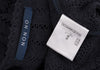 Mademoiselle NON NON  JAPAN. Navy Rayon Blend Lace Switching Semi Sheer Cardigan Top