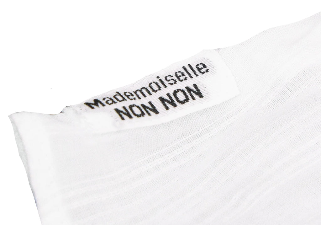 Mademoiselle NON NON JAPAN. White Cotton Waist Cord See-through Shirt