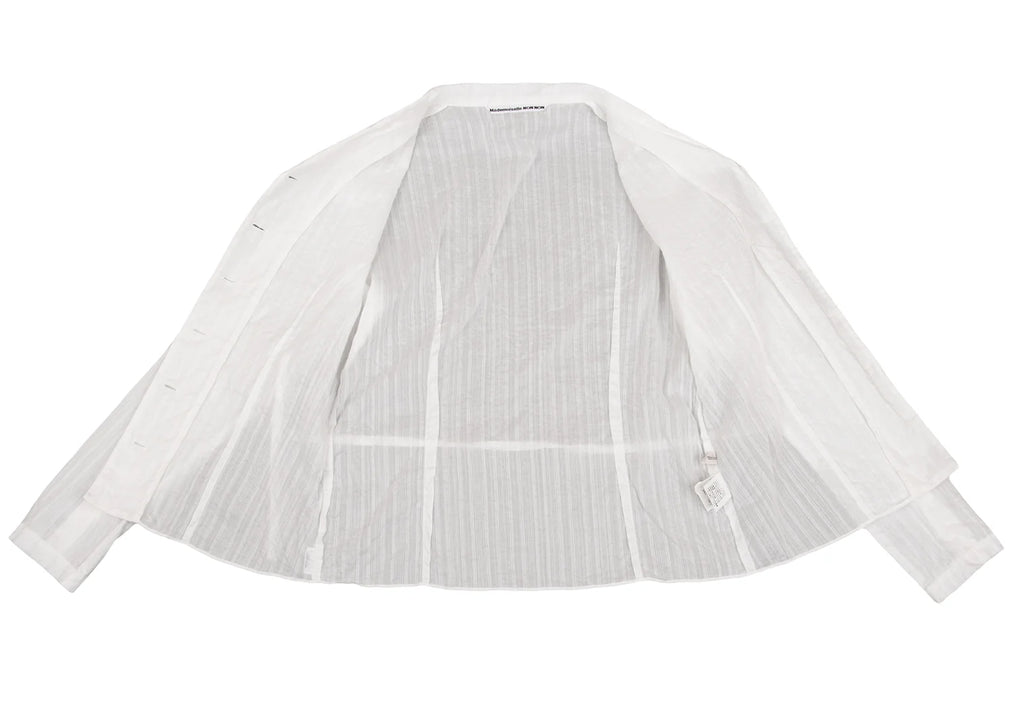 Mademoiselle NON NON JAPAN. White Cotton Waist Cord See-through Shirt