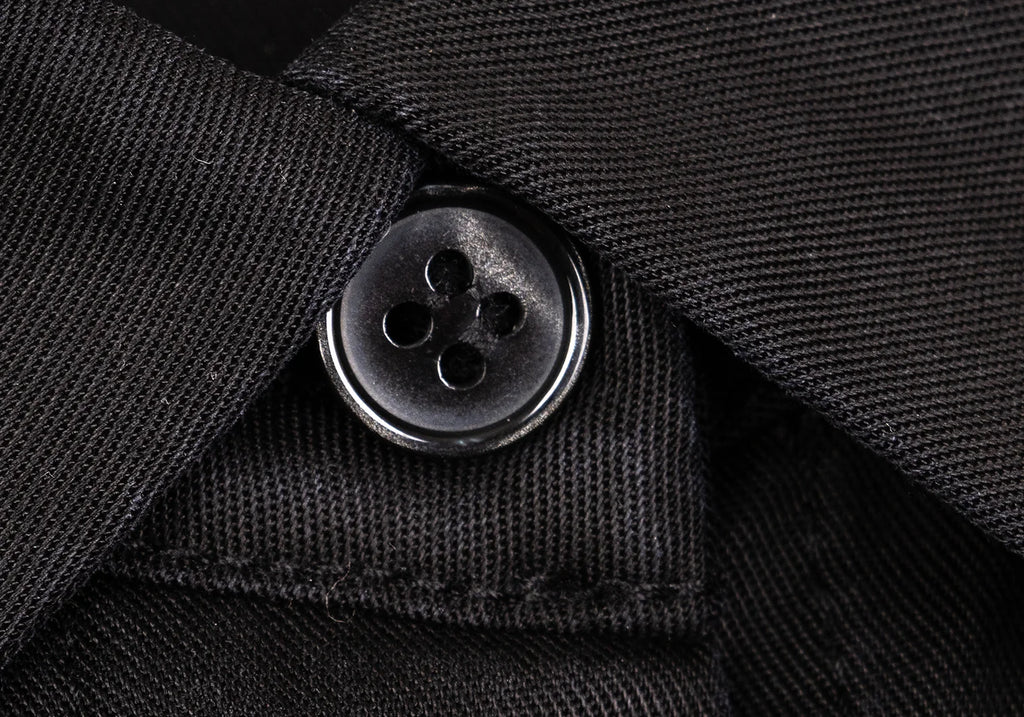 A/T ATSURO TAYAMA JAPAN. Black Side Button Design Long Shirt Dress