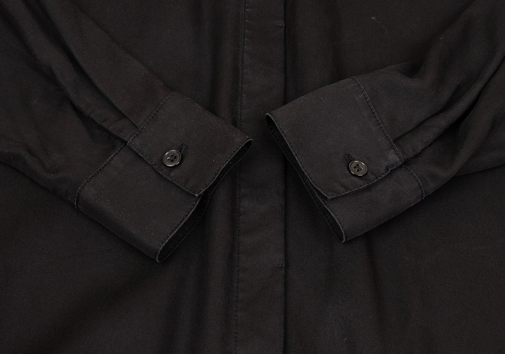 A/T ATSURO TAYAMA JAPAN. Black Side Button Design Long Shirt Dress