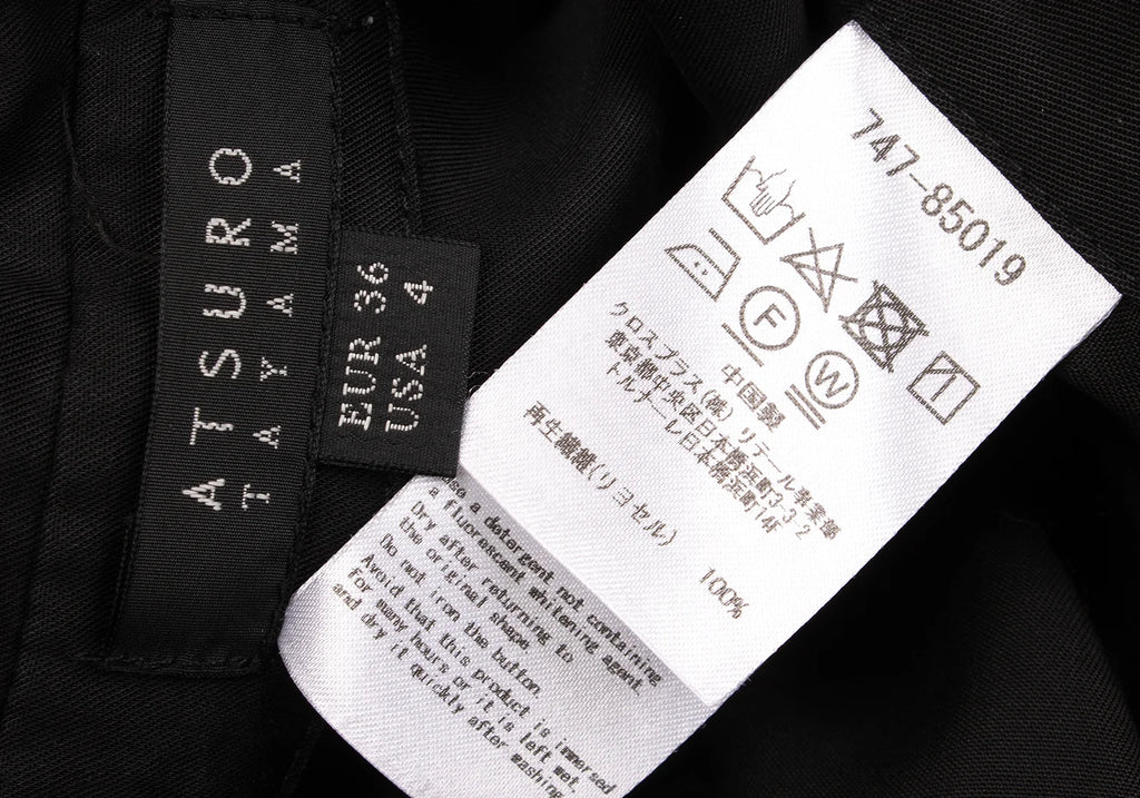 A/T ATSURO TAYAMA JAPAN. Black Side Button Design Long Shirt Dress