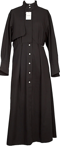Totokaelo Black Rayon Poly Blend Trench Coat