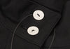 fou fou JAPAN. NEW W/TAG. Black Cotton Gun Flap Design Dress