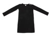 agnes b. PARIS. Black Angora Blend Shoulder Button Knit Dress