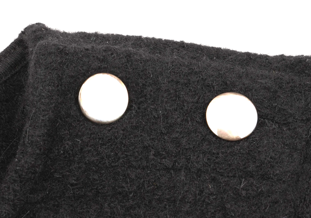 agnes b. PARIS. Black Angora Blend Shoulder Button Knit Dress