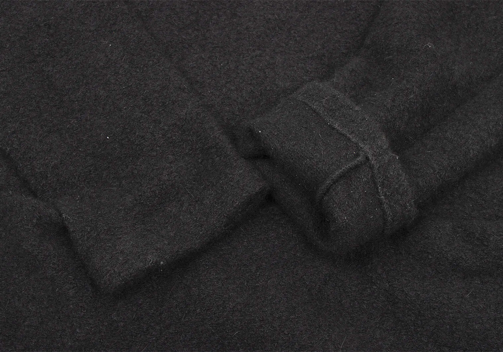 agnes b. PARIS. Black Angora Blend Shoulder Button Knit Dress