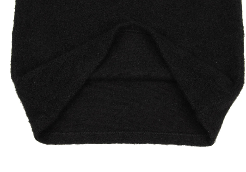 agnes b. PARIS. Black Angora Blend Shoulder Button Knit Dress