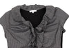 NARACAMICIE JAPAN. Black/Grey Checked Frill Switching Sleeveless Blouse