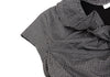 NARACAMICIE JAPAN. Black/Grey Checked Frill Switching Sleeveless Blouse