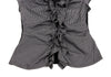 NARACAMICIE JAPAN. Black/Grey Checked Frill Switching Sleeveless Blouse