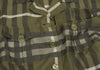 BURBERRY LONDON. Khaki Silk Blend Box Pleats Check Shirt Dress