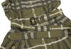 BURBERRY LONDON. Khaki Silk Blend Box Pleats Check Shirt Dress