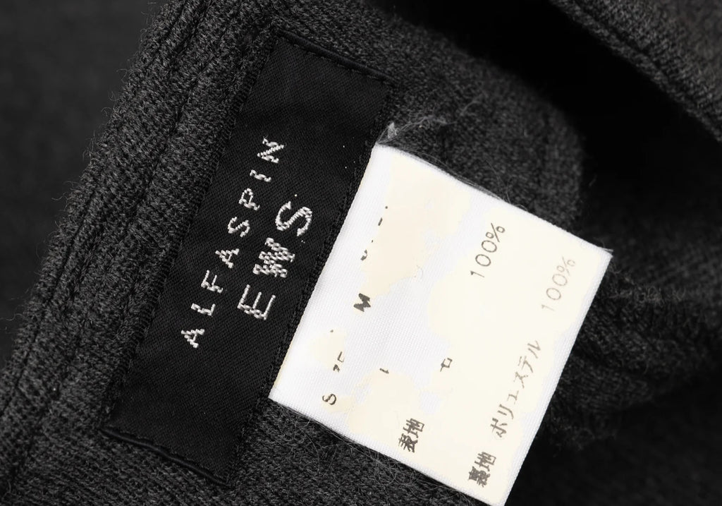 ALFASPIN EWS JAPAN. Charcoal Wool Straight Pants