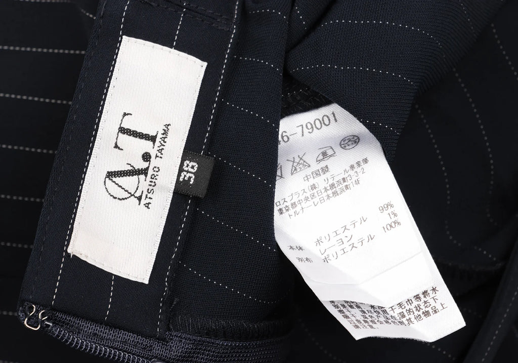 A/T (ATSURO TAYAMA)  JAPAN. Navy, White  Intuck Stripe Skirt