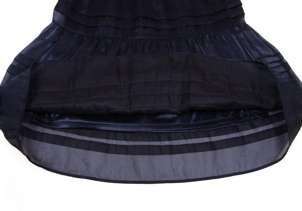 BEAMS  B:MING by BEAMS. JAPAN. Navy Shiny Tiered Skirt