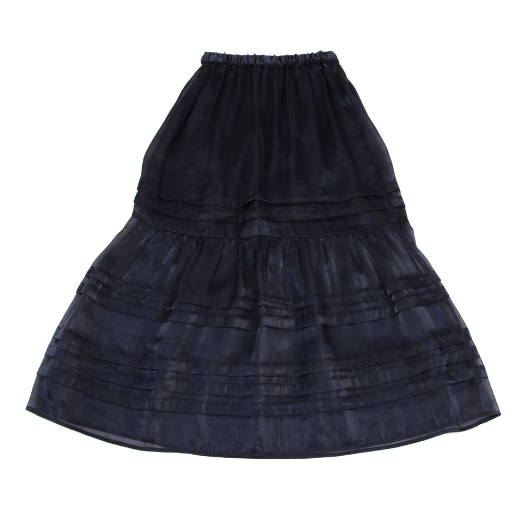 BEAMS  B:MING by BEAMS. JAPAN. Navy Shiny Tiered Skirt