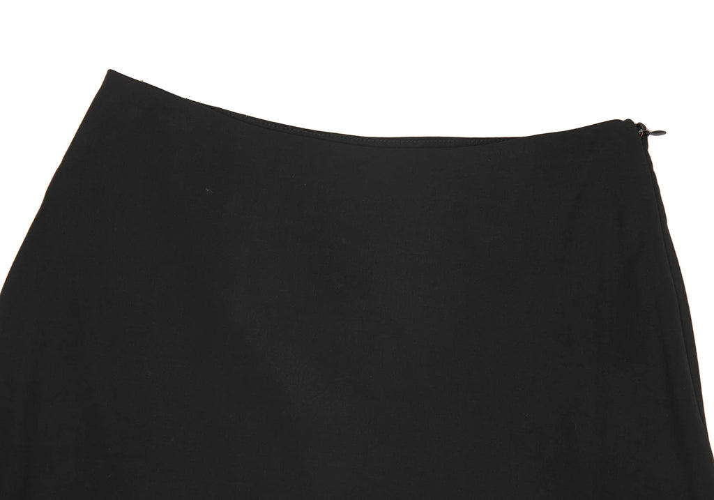 ANTEPRIMA ITALY. Black Rayon/Wool Back Pleats Switching A-line Skirt