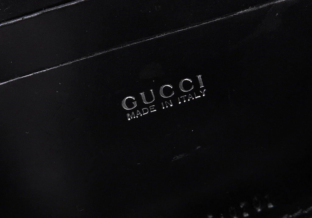 GUCCI Italy. Bamboo Handles Black Mini Crossbody Shoulder Bag w/Box