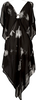 YOHJI YAMAMOTO. LIMI feu JAPAN.  Foil Printed Black Semi-Sheer Poly Dress