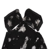 YOHJI YAMAMOTO. LIMI feu JAPAN.  Foil Printed Black Semi-Sheer Poly Dress