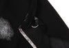 YOHJI YAMAMOTO. LIMI feu JAPAN.  Foil Printed Black Semi-Sheer Poly Dress